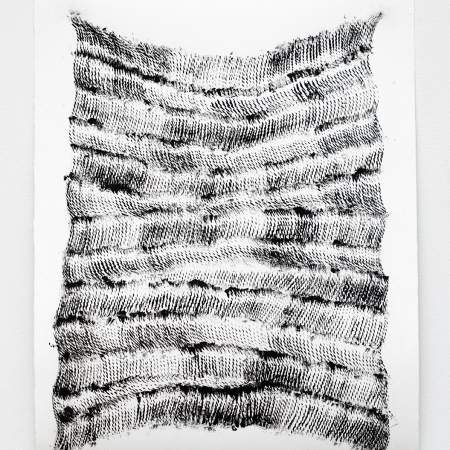 Threads #5, ink on paper, 15' x 11.5', 2023