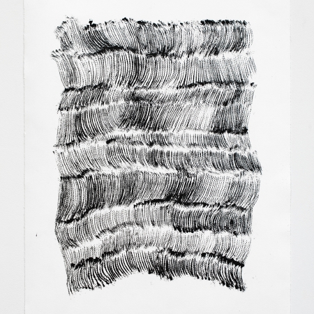 Threads #1, ink on paper, 24 in x 18 in, 2023